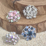 Load image into Gallery viewer, SO SEOUL Leilani Flower Swirl Mixed Colored Austrian Crystal Mini Baby Brooch Keronsang Pin Hijab
