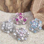 Load image into Gallery viewer, SO SEOUL Leilani Blossom Brooch – Elegant Austrian Crystal Cluster Kerongsang Pin for Hijab
