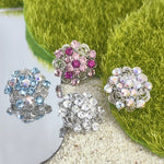 Load image into Gallery viewer, SO SEOUL Leilani Blossom Brooch – Elegant Austrian Crystal Cluster Kerongsang Pin for Hijab
