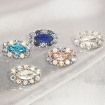Load image into Gallery viewer, SO SEOUL Halo Oval Mirror Shaped Austrian Crystal Mini Baby Brooch Keronsang Pin Hijab
