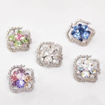 Load image into Gallery viewer, SO SEOUL Julian Vintage Wavy Square Shaped Austrian Crystal Mini Baby Brooch Keronsang Hijab Pin
