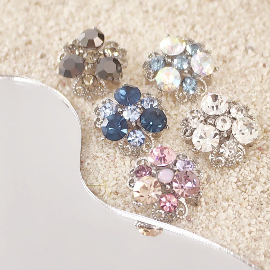 SO SEOUL Glimmering Triple Austrian Crystal Mini Baby Brooch Keronsang Hijab Pin