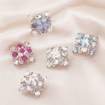 Load image into Gallery viewer, SO SEOUL Julian Vintage Swirl Square Shaped Austrian Crystal Mini Baby Brooch Keronsang Pin Hijab
