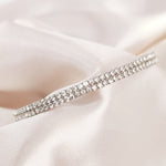 Load image into Gallery viewer, SO SEOUL Chiara Classic Double Row Twin Together Austrian Crystal Circle Adjustable Open-End Bangle
