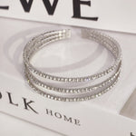 Load image into Gallery viewer, SO SEOUL Chiara Classic Triple Row White Austrian Crystal Open End Bangle