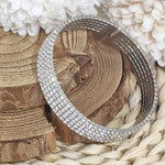 Load image into Gallery viewer, SO SEOUL Chiara Classic Quintuple Row Five Layered Austrian Crystal Adjustable Open-End Bangle

