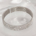 Load image into Gallery viewer, SO SEOUL Chiara Classic Quintuple Row Five Layered Austrian Crystal Adjustable Open-End Bangle
