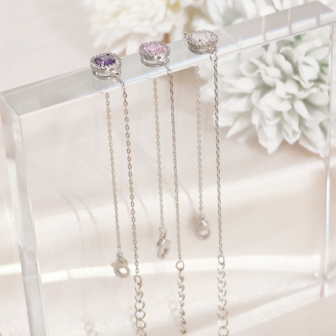 SO SEOUL Halo Cushion Cut Square Shaped Diamond Simulant Cubic Zirconia Adjustable Bracelet