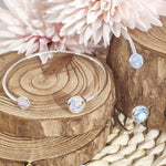 Load image into Gallery viewer, Bella Aurore Boreale or Light Sapphire Shimmer Swarovski® Crystal Adjustable Open Bangle
