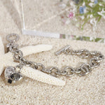 Load image into Gallery viewer, SO SEOUL Amora Love Heart Charm Bracelet with Mixed Colour Austrian Crystal on Interlocking T-Bar Link Design
