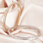 Load image into Gallery viewer, SO SEOUL Allista Classic Single Band One Row Square Diamond Simulant Cubic Zircon Side Hinged Bangle
