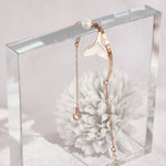 Load image into Gallery viewer, SO SEOUL Ocean The Sea Whale Tail Charm with Dangling Pearl Rose Gold Bracelet