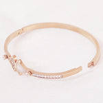 Load image into Gallery viewer, SO SEOUL Harper Wavy Fan Insets Mother of Pearl Austrian Crystal Rose Gold Bangle
