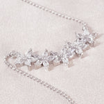 Load image into Gallery viewer, SO SEOUL Leilani Flower Petals Quintuple Diamond Simulant Cubic Zirconia with Fixed Chain Necklace