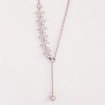 Load image into Gallery viewer, SO SEOUL Everleigh Drop Flower Dangle Diamond Simulant Cubic Zirconia Fixed Necklace
