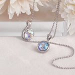 Load image into Gallery viewer, SO SEOUL Bella Swarovski® Crystal Necklace – Rhodium Plated, 45/55/66cm, AB/Light Sapphire