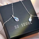 Load image into Gallery viewer, SO SEOUL Ghent Teardrop Aurore Boreale Swarovski® Crystal Pendant Chain Necklace