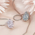 Load image into Gallery viewer, SO SEOUL Glimmering Teardrop Mixed Colored Austrian Crystal Pendant Chain Necklace