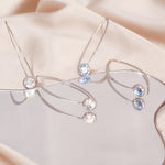 Load image into Gallery viewer, SO SEOUL Bella Aurore Boreale or Light Sapphire Shimmer Swarovski® Crystal Fancy Earwire Earrings