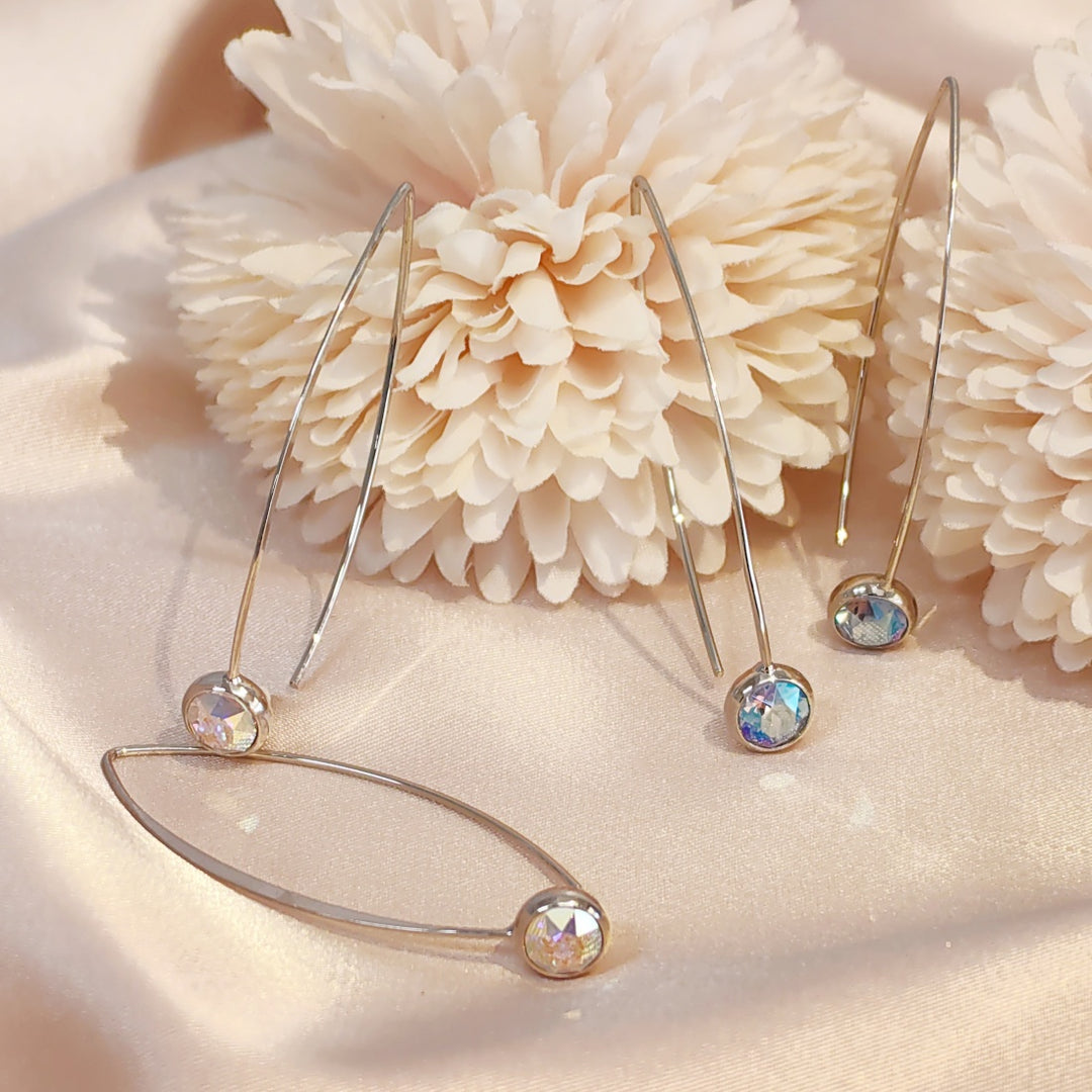 SO SEOUL Bella Aurore Boreale or Light Sapphire Shimmer Swarovski® Crystal Fancy Earwire Earrings