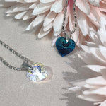 Load image into Gallery viewer, SO SEOUL Amora Love Heart Aurore Boreale or Montana Swarovski® Crystal Pendant Chain Necklace
