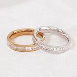 Load image into Gallery viewer, SO SEOUL Allista Classic Square Diamond Simulant Cubic Zirconia Full Band Rhodium/Rose Gold Ring