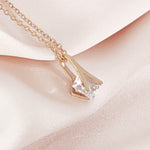 Load image into Gallery viewer, SO SEOUL Attract Y Emerald Square Diamond Simulant Cubic Zirconia Rose Gold Pendant Chain Necklace
