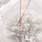 Load image into Gallery viewer, SO SEOUL Attract Y Emerald Square Diamond Simulant Cubic Zirconia Rose Gold Pendant Chain Necklace