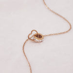 Load image into Gallery viewer, SO SEOUL Aurelia Barrel Love Interlocking Diamond Simulant Cubic Zirconia Rose Gold Pendant Necklace