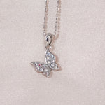 Load image into Gallery viewer, SO SEOUL Caria Flying 3D Butterfly Aurore Boreale Austrian Crystal Pendant Necklace