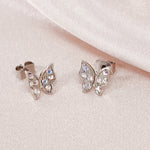Load image into Gallery viewer, SO SEOUL Caria Flying 3D Butterfly Aurore Boreale Austrian Crystal Stud Earring