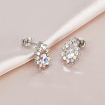 Load image into Gallery viewer, SO SEOUL Glimmer Teardrop Aurore Boreale Austrian Crystal Pierced Stud Earrings