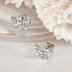 Load image into Gallery viewer, SO SEOUL Caria Flying Butterfly Aurore Boreale Austrian Crystal Pierced Stud Earrings