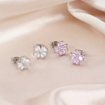 Load image into Gallery viewer, SO SEOUL Alette Clover Diamond Simulant Zirconia Pierced Stud Earrings