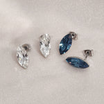 Load image into Gallery viewer, SO SEOUL Caria Butterfly Moonlight/Montana Swarovski® Crystal Pierced Stud Earrings