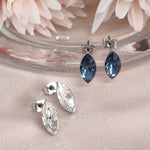 Load image into Gallery viewer, SO SEOUL Caria Butterfly Moonlight/Montana Swarovski® Crystal Pierced Stud Earrings