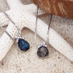 Load image into Gallery viewer, SO SEOUL Graceful Bow Silver Night and Montana Swarovski® Crystal Pendant Chain Necklace