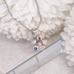 Load image into Gallery viewer, SO SEOUL Kaleidoscope Floral Aurore Boreale Austrian Crystal Pendant Chain Necklace