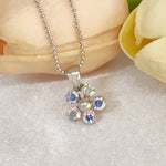 Load image into Gallery viewer, SO SEOUL Kaleidoscope Floral Aurore Boreale Austrian Crystal Pendant Chain Necklace