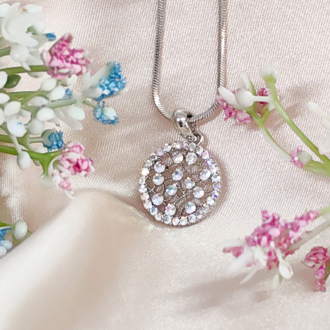 SO SEOUL Glimmering Dream Catcher Aurore Boreale Pendant Chain Necklace