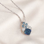 Load image into Gallery viewer, SO SEOUL Lic Crown Emerald Montana Swarovski® Crystal Pendant Chain Necklace