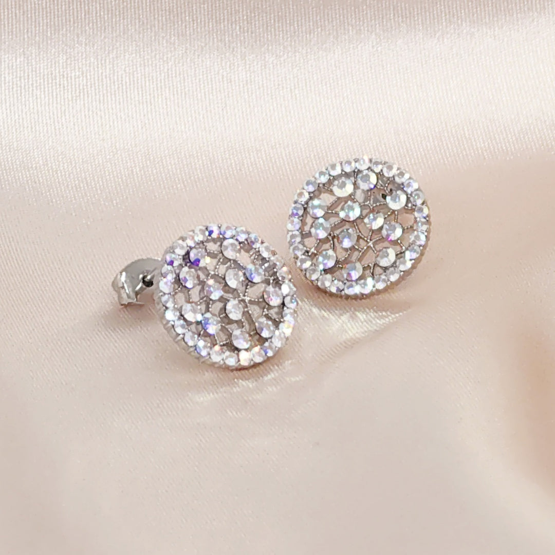 SO SEOUL Dream Catcher Aurore Boreale Austrian Crystal Stud Earrings