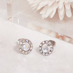 Load image into Gallery viewer, SO SEOUL Halo Open Circle Aurore Boreale Austrian Crystal Pierced Stud Earrings