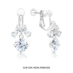 Load image into Gallery viewer, SO SEOUL Chic Ribbon Bow Solitaire Diamond Simulant Cubic Zirconia Hoop or Clip-On Earrings
