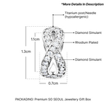 Load image into Gallery viewer, SO SEOUL Infinite Love Infinity Symbol Endless Hug Diamond Simulant Cubic Zirconia Hoop Clip Earrings