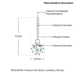 Load image into Gallery viewer, SO SEOUL Crown Elegance Sterling Silver Bar 0.5 Carat Round Brilliant-Cut Cubic Zirconia Stud Earrings