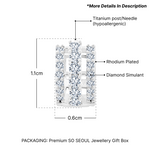 Load image into Gallery viewer, SO SEOUL Harley Huggie Triple Row Petite Round Diamond Simulants Mini Hoop Earrings