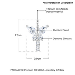 Load image into Gallery viewer, SO SEOUL Caria Butterfly Opaline Diamond Simulant Cubic Half Hoops Stud Earrings