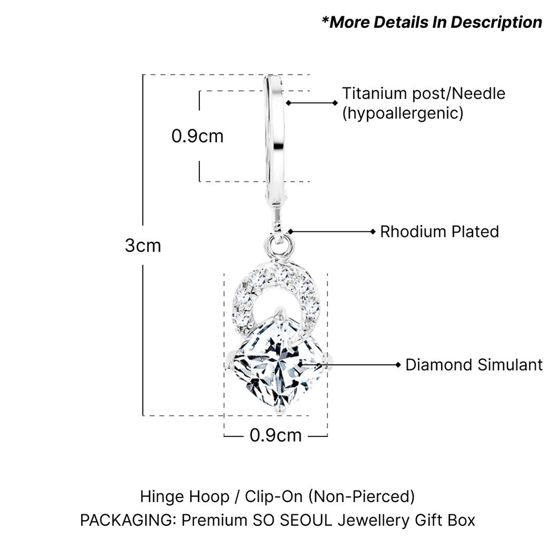 SO SEOUL Callista Twisted Infinite Diamond Simulant Earrings and Pendant Chain Necklace Gift Set