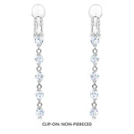 Load image into Gallery viewer, SO SEOUL Athena Quintuple Round Brilliant-Cut Diamond Simulant Zirconia Long Dangle Earrings with Hinge Hoop and Clip-On Options
